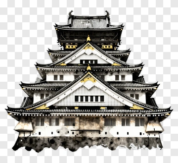 Japanese Castle Illustration PNG