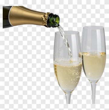 Champagne Being Poured Into Flutes PNG
