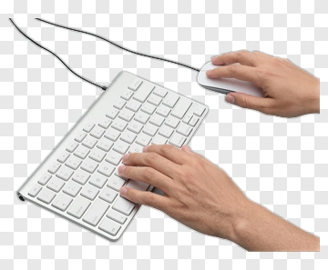 Hands Using A Computer Keyboard And Mouse PNG
