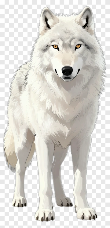 Cartoon White Wolf PNG