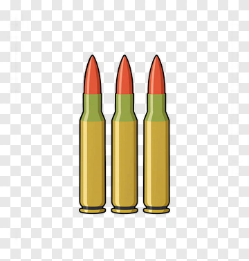 Three Bullets With Red Tips PNG