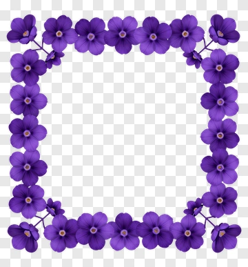 Purple Flower Frame PNG