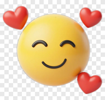 Smiling Emoji With Hearts PNG