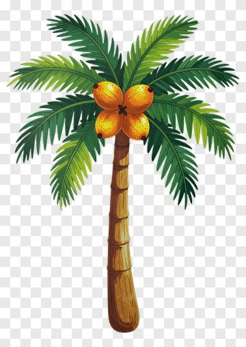 Colorful Palm Tree With Fruits PNG