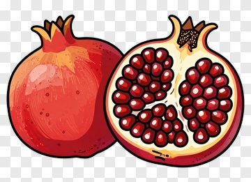 Colorful Pomegranate With Seeds PNG