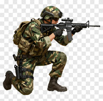 Soldier Kneeling With A Rifle PNG