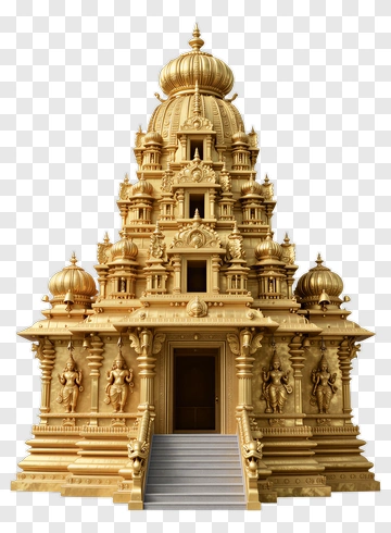 Golden Temple Structure With Intricate Design PNG