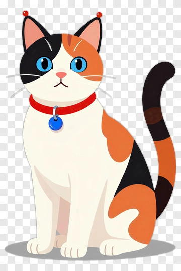 Cartoon Calico Cat PNG