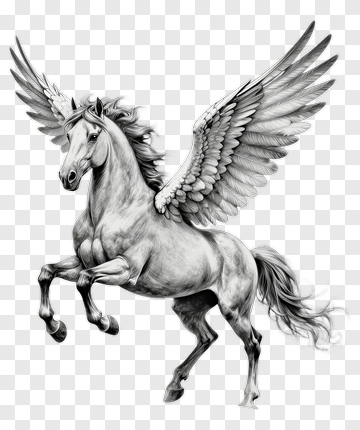 Winged Horse In Mid-Gallop PNG