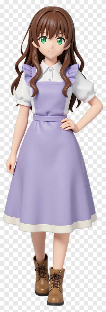 Anime Girl In Purple Dress PNG
