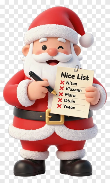 Santa Claus Holding A Nice List PNG