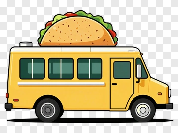 Taco Truck With A Giant Taco On Top PNG