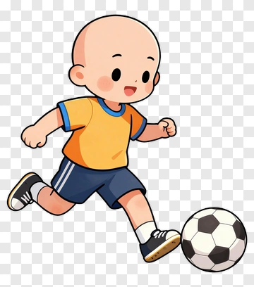 Cartoon Boy Playing Soccer PNG