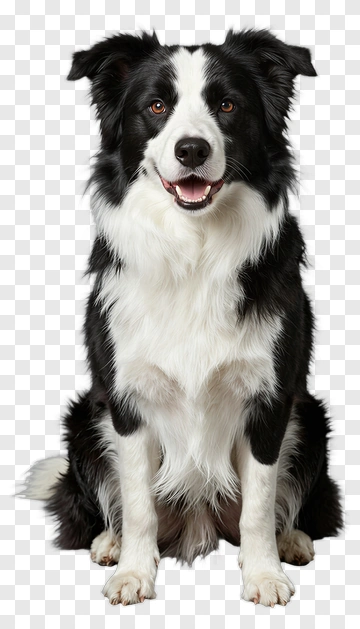 Border Collie Sitting And Smiling PNG