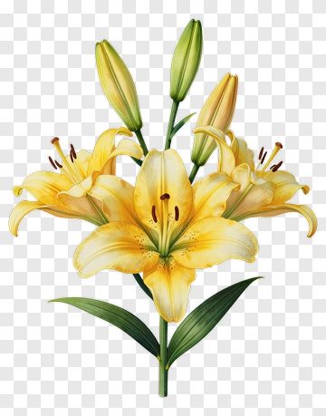 Yellow Lily Flower Bouquet PNG