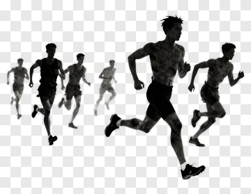 Silhouette Of A Runner In Motion PNG