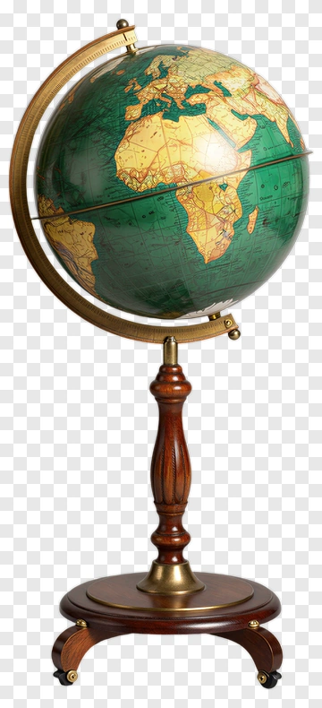 Globe On A Wooden Stand PNG