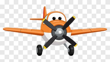 Cartoon Airplane With Propeller PNG