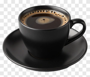 Black Coffee Cup On Saucer PNG