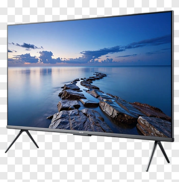 Television Displaying A Serene Ocean View PNG