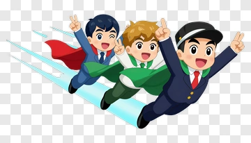 Cartoon Boys Flying With Capes PNG
