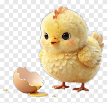 Cute Chick Next To Broken Egg PNG