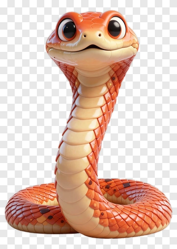 Cartoon Snake With Big Eyes PNG