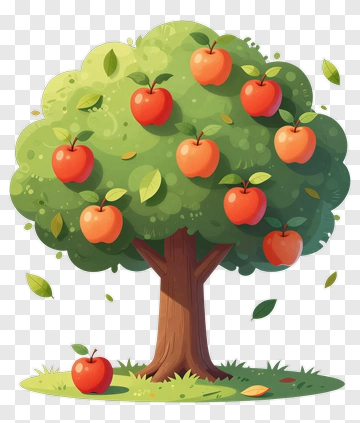 Colorful Apple Tree PNG