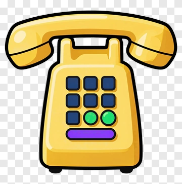 Cartoon Yellow Telephone PNG