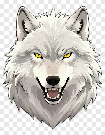 Angry Wolf Head Illustration PNG