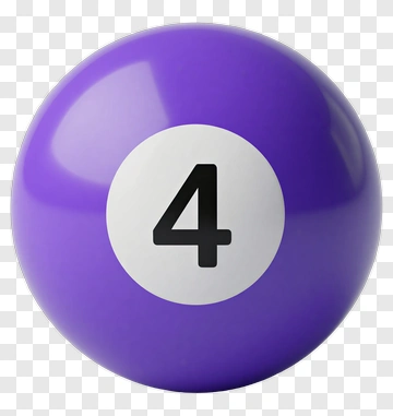 Purple Pool Ball Number Four PNG