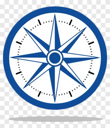 Blue Compass Rose Icon PNG