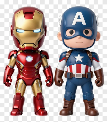 Iron Man And Captain America Cartoon Characters PNG