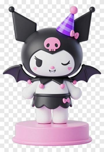 Cartoon Character With Bat Wings And Party Hat PNG