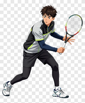 Tennis Player Preparing To Hit A Ball PNG
