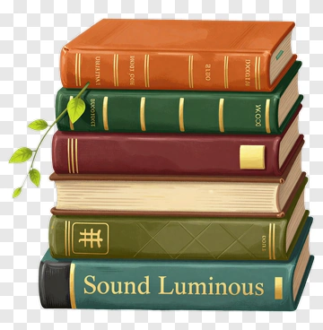 Stack Of Colorful Books With Green Leaf PNG