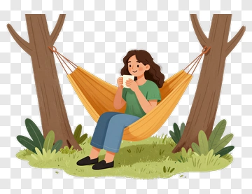 Girl Relaxing In A Hammock PNG