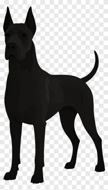 Black Dog Standing PNG