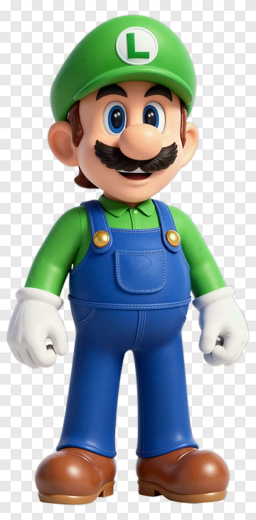 3D Luigi Character PNG