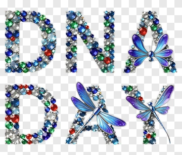 Colorful Dna Day Text With Dragonflies PNG