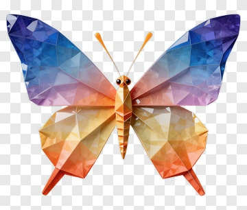 Colorful Geometric Butterfly PNG
