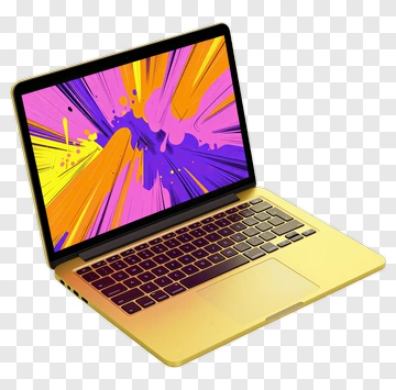 Colorful Laptop With Abstract Design PNG