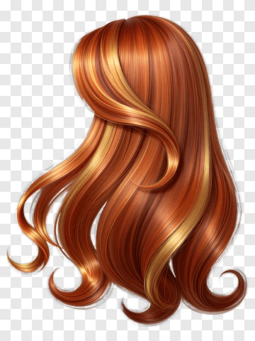 Long Wavy Hair With Highlights PNG