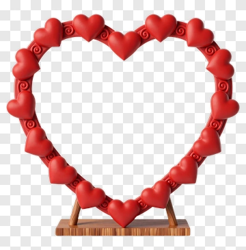 Heart-Shaped Frame With Red Hearts PNG