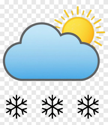 Weather Icon With Sun And Snowflakes PNG