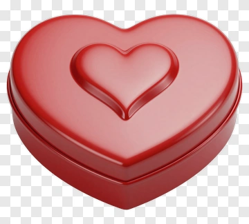 Red Heart-Shaped Candy Box PNG
