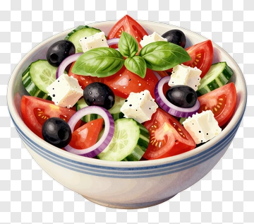 Fresh Salad With Tomatoes, Cucumbers, And Feta Cheese PNG