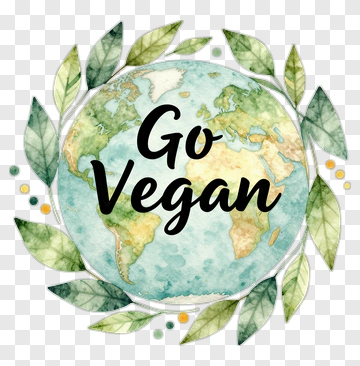 Go Vegan Earth With Leaves PNG