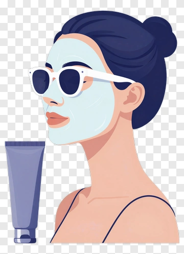 Woman With Facial Mask And Sunglasses PNG