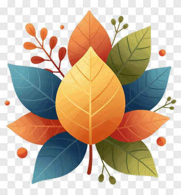 Colorful Autumn Leaves Arrangement PNG